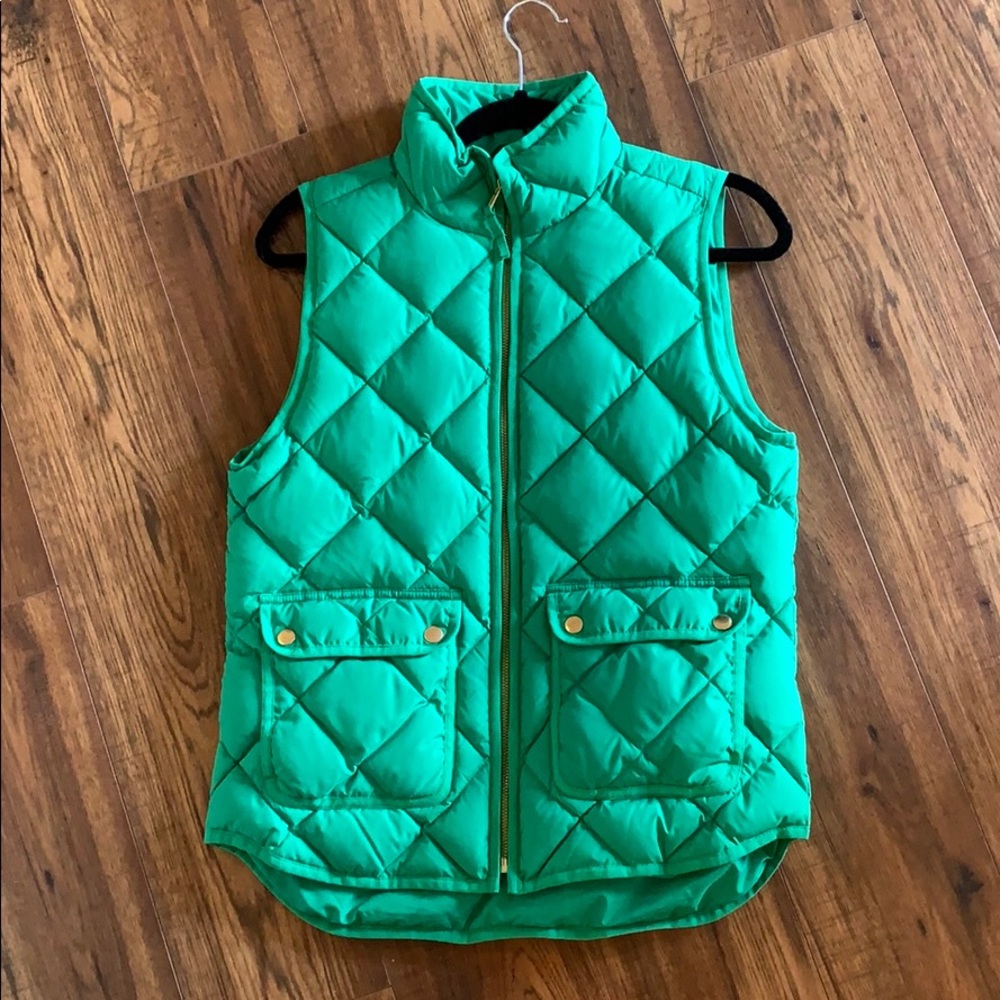 Green JCrew Puffer Vest